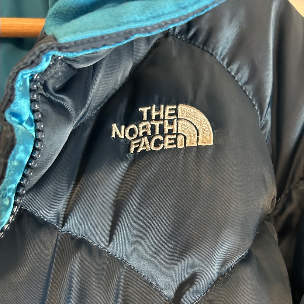 The North Face 550 Women's Navy Goose Down Puffer Jacket Size Medium - Picture 3 of 11
